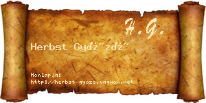 Herbst Győző névjegykártya